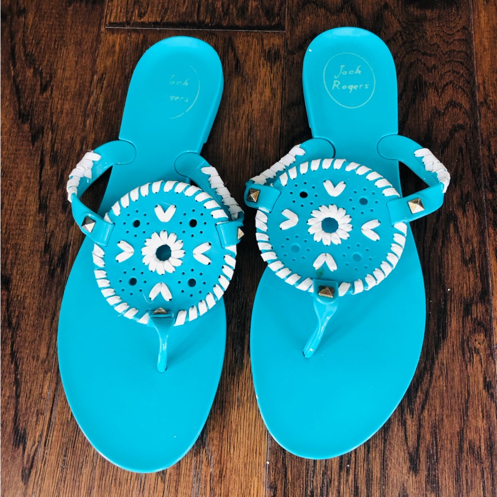 Jack Rogers Blue Jelly Sandals Size 9